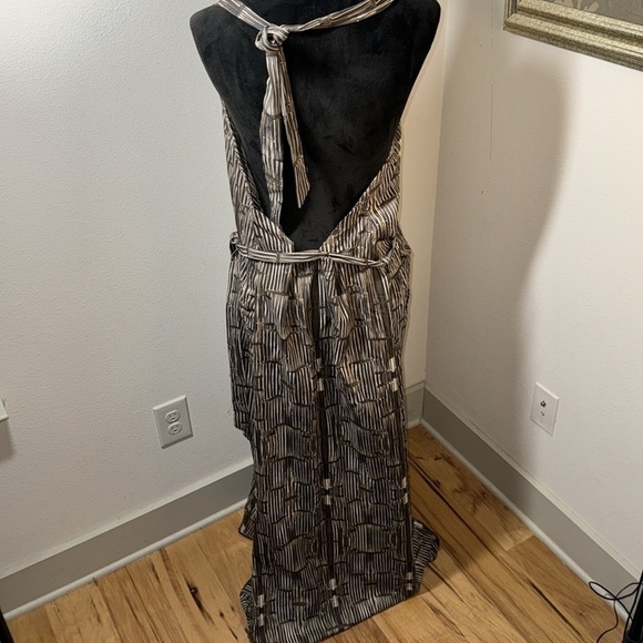 W118 by‎ Walter Baker brown print halter maxi dress Sz L - Picture 4 of 6